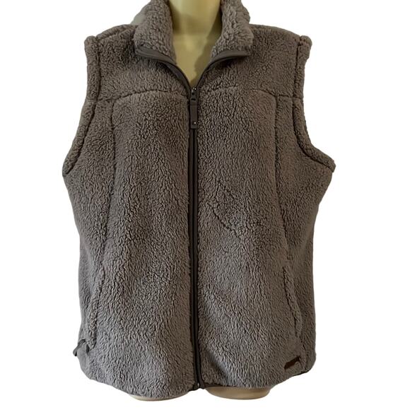 Free Country Size L Gray Fleece Zip Front Vest Outdoor Winter Gorpcore - Picture 1 of 12